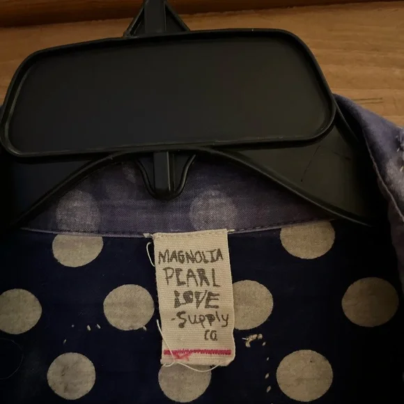 Magnolia Pearl Navy/White Polka Dot Western Cut Shirt - Picture 8 of 9